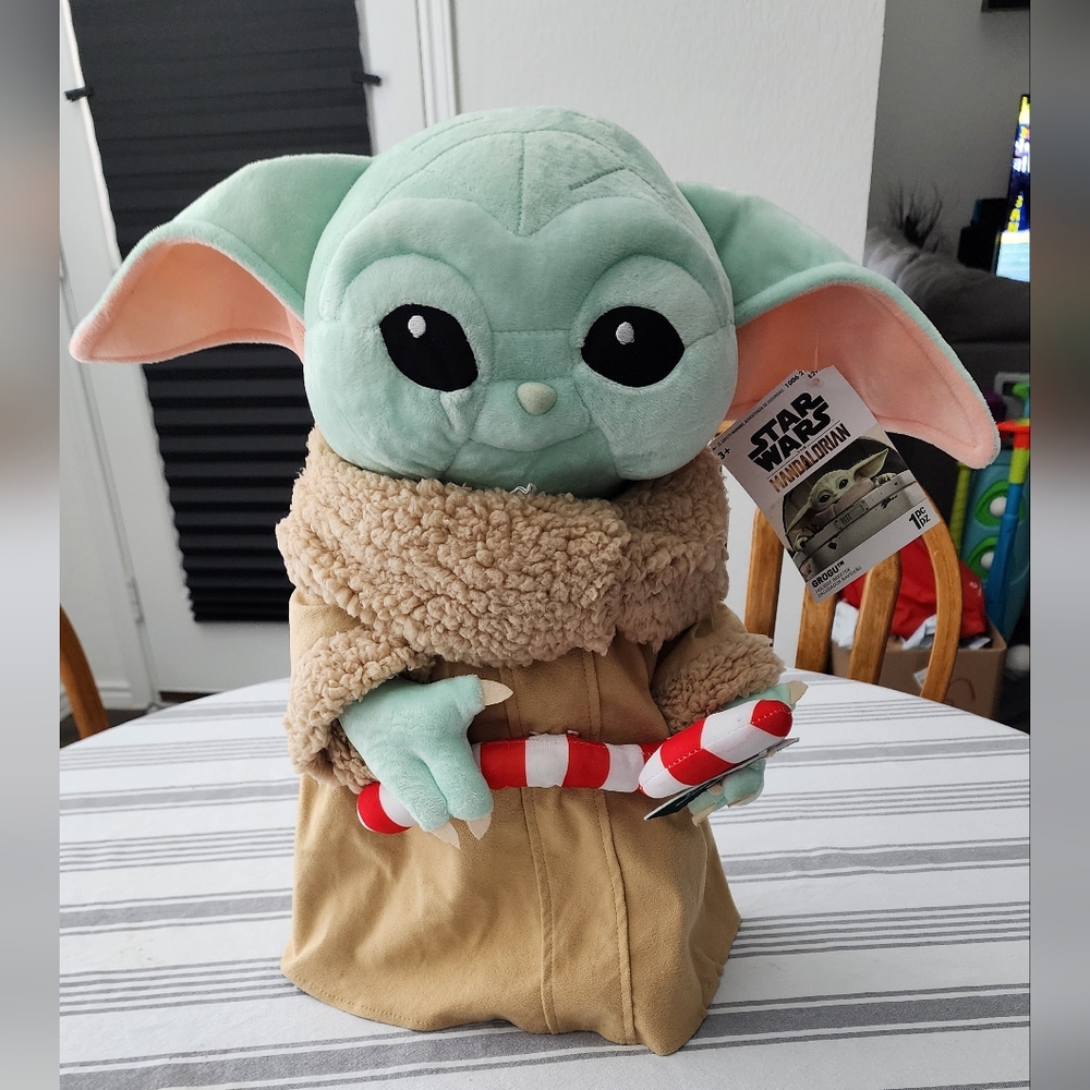 Star Wars Christmas 18-inch The Child with Santa Hat and Candy Cane